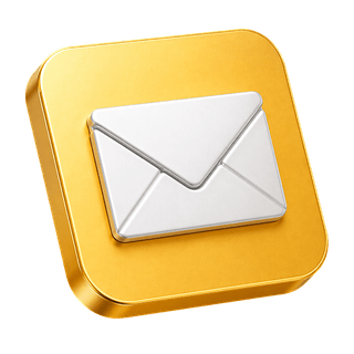 3D mail envelope icon, decorative, on the contact us page